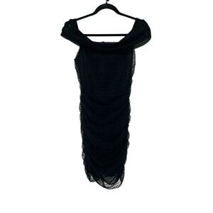 Bebe dress Off the Shoulder ruched bodycon black size Large L